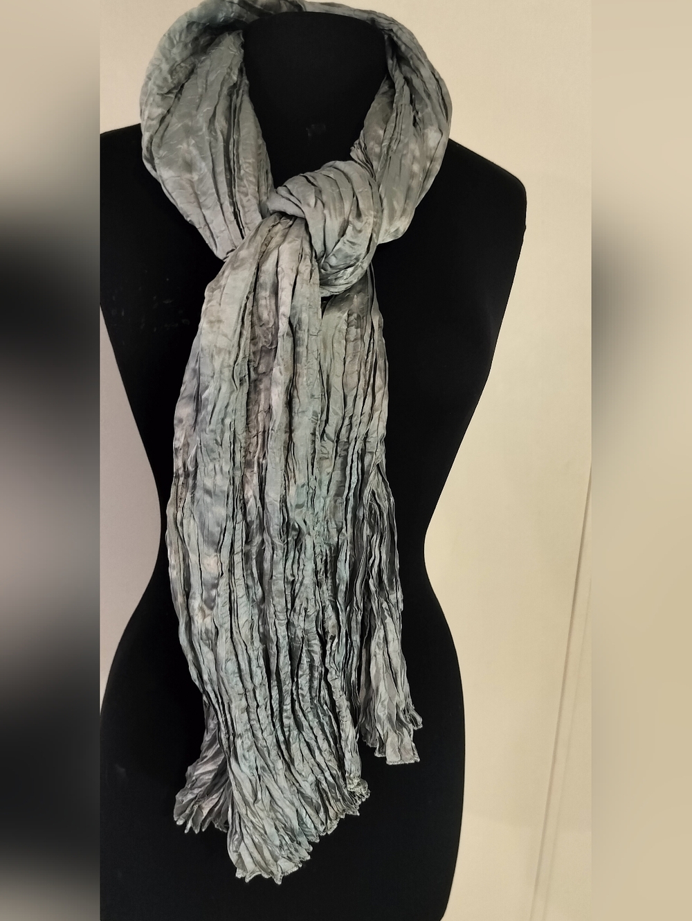 Holly Lueders crepe satin silk scarf